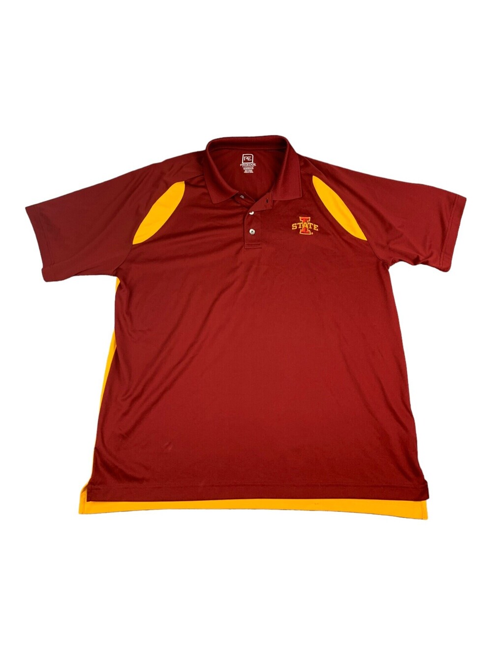 Iowa State Cyclones Golf Polo Shirt, Cardinal Red & Gold, Men’s Size XL